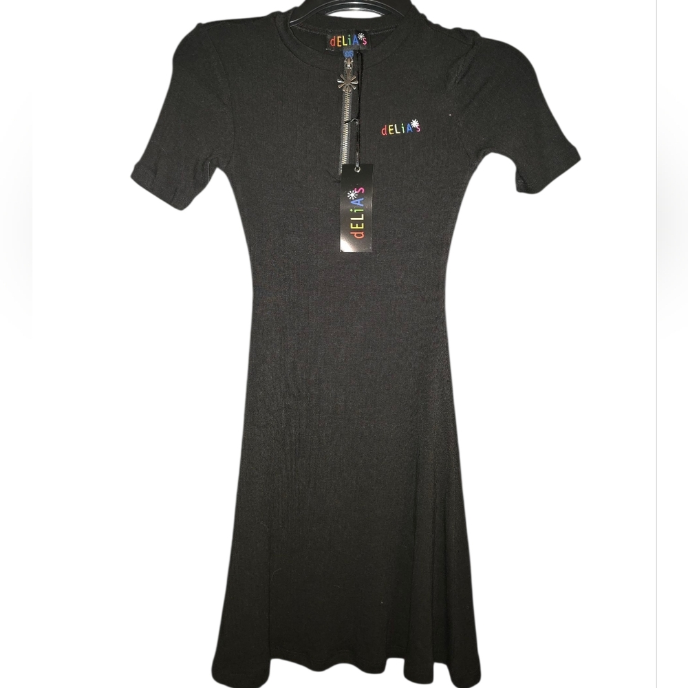 dELiA*s Black Mini Dress with Short Sleeves
